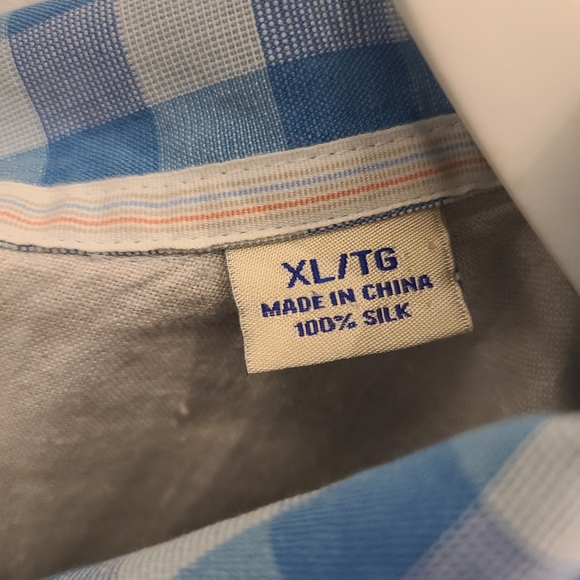 Tommy Bahama Original Fit 100% Short Sleeve Checkered Shirt - XL - Picture 7 of 9